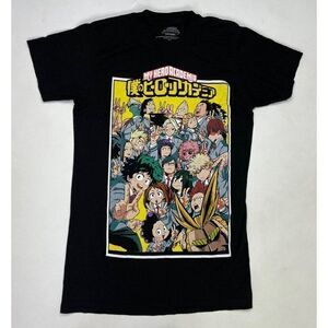 My Hero Academia T-shirt Men Adult Small Black Graphic Characters Anime